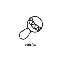 Vector sign of rattles symbol is isolated on a white background. icon color editable.