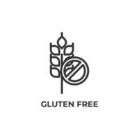 Vector sign of gluten free symbol is isolated on a white background. icon color editable.