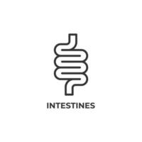 el signo vectorial del símbolo de los intestinos está aislado en un fondo blanco. color de icono editable. vector