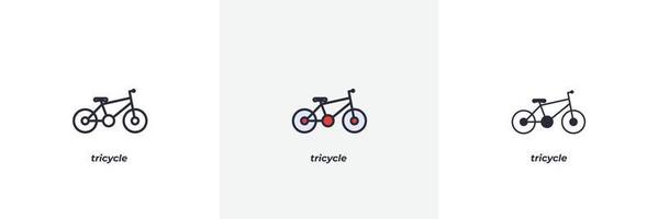 tricycle icon. Line, solid and filled outline colorful version, outline and filled vector sign. Idea Symbol, logo illustration. Vector graphics