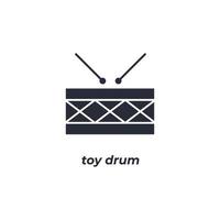 Vector sign of toy drum symbol is isolated on a white background. icon color editable.