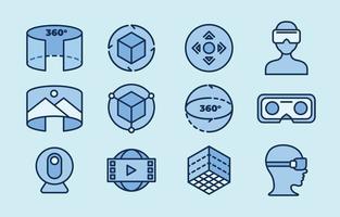 Set of 360 Degrees Icon vector