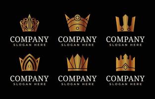 colección de logotipos de la corona de la empresa vector