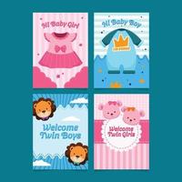 Born Day Cards Collection vector