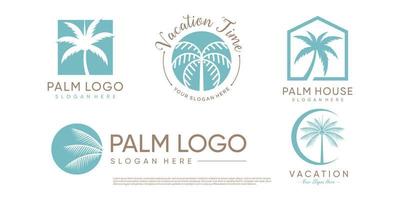 Palm logo design collection with creative element concept idea vector