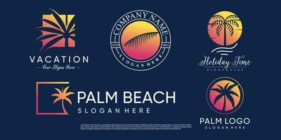 Palm logo design collection with creative element concept idea vector