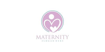 Pregnant logo design icon vector with unique element concept Premium Vector