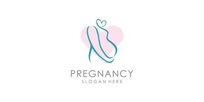 Pregnant logo design icon vector with unique element concept Premium Vector
