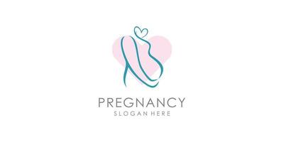 Pregnant logo design icon vector with unique element concept Premium Vector