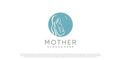 Mom and baby logo design vector with creative unique concept