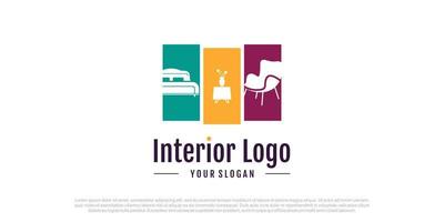 vector de diseño de logotipo de muebles con concepto creativo para negocios