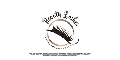 Eyelashes beauty logo for business with creative concept vector