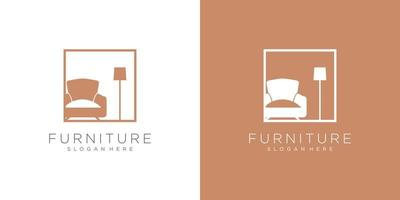 vector de diseño de logotipo de muebles con estilo de concepto moderno creativo