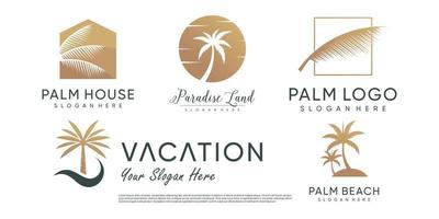 Palm logo design collection with creative element concept idea vector