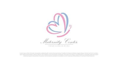 Butterfly logo design vector for maternity style with creative unique concept