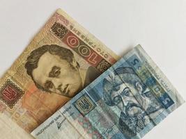 Banknotes from Ukraine. Ukrainian money, the national currency of Ukraine. Hryvnia. UAH. 15 Jule. Warsaw. Poland photo