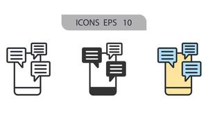 iconos de chat en línea símbolo elementos vectoriales para web infográfico vector