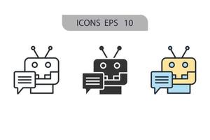 Chatbot icons  symbol vector elements for infographic web