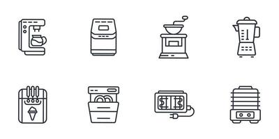 kitchen appliances icons  symbol vector elements for infographic web