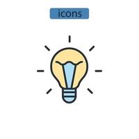 Resolver elementos de vector de símbolo de iconos para web de infografía