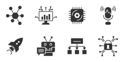 conjunto de iconos de aprendizaje automático. elementos de vector de símbolo de paquete de aprendizaje automático para web de infografía