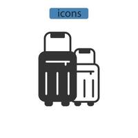 conjunto de iconos de maleta. elementos de vector de símbolo de paquete de maleta para web de infografía