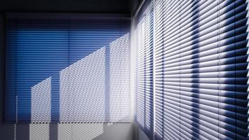 White Venetian blinds with sunlight and shadow. Window blinds. 3d rendering. photo
