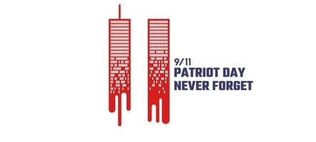 9 11 día conmemorativo 11 de septiembre día del patriota nyc world trade center. nunca olvidaremos, los ataques terroristas del 11 de septiembre. el centro de comercio mundial se derrite como la sangre vector