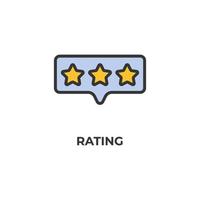 Vector sign of rating symbol is isolated on a white background. icon color editable.