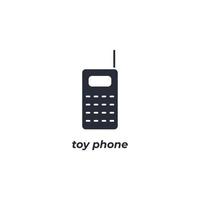 el signo vectorial del símbolo del teléfono de juguete está aislado en un fondo blanco. color de icono editable. vector