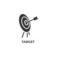 Vector sign of target symbol is isolated on a white background. icon color editable.