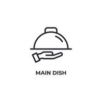 Vector sign of main dish symbol is isolated on a white background. icon color editable.