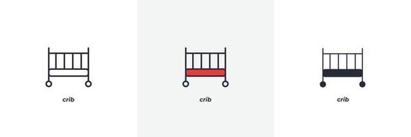 crib icon. Line, solid and filled outline colorful version, outline and filled vector sign. Idea Symbol, logo illustration. Vector graphics