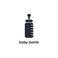 Vector sign of baby bottle symbol is isolated on a white background. icon color editable.