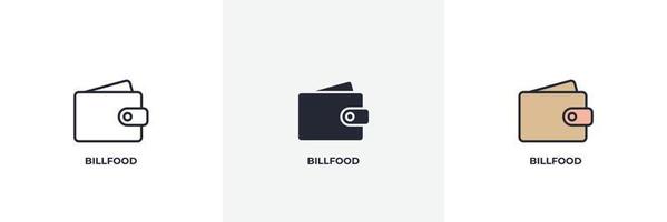 bill food icon. Line, solid and filled outline colorful version, outline and filled vector sign. Idea Symbol, logo illustration. Vector graphics