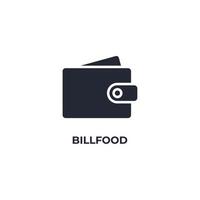 Vector sign of bill food symbol is isolated on a white background. icon color editable.