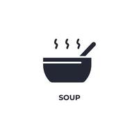 el signo vectorial del símbolo de la sopa está aislado en un fondo blanco. color de icono editable. vector