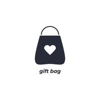 Vector sign of gift bag symbol is isolated on a white background. icon color editable.