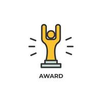 Vector sign of award symbol is isolated on a white background. icon color editable.