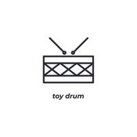 Vector sign of toy drum symbol is isolated on a white background. icon color editable.