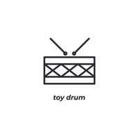 Vector sign of toy drum symbol is isolated on a white background. icon color editable.