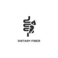 Vector sign of dietary fiber symbol is isolated on a white background. icon color editable.