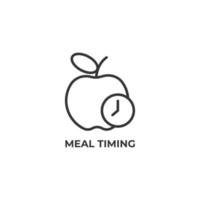 Vector sign of meal timing symbol is isolated on a white background. icon color editable.