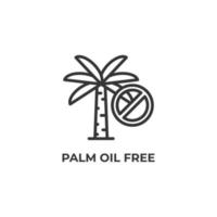 Vector sign of palm oil free symbol is isolated on a white background. icon color editable.