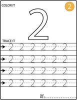 Handwriting Numbers tracing pages for writing numbers Learning numbers, Numbers tracing worksheet for kindergarten vector