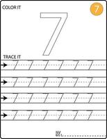 Handwriting Numbers tracing pages for writing numbers Learning numbers, Numbers tracing worksheet for kindergarten vector