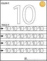 Handwriting Numbers tracing pages for writing numbers Learning numbers, Numbers tracing worksheet for kindergarten vector