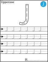 ALPHABET TRACING LETTERS STEP BY STEP A-Z Write the letter Alphabet Writing lesson for children vector