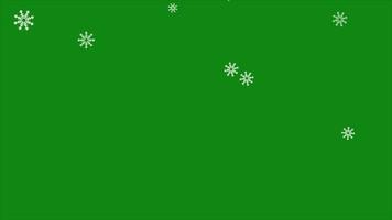 chute de neige d'hiver hd, boucle sur écran vert, chute de neige isolée sur vert, arrière-plan abstrait de la couche alpha des chutes de neige sur fond vert, superposition de flocons de neige qui tombe video