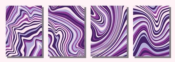 Abstract psychedelic groovy set background. vector